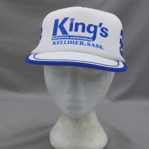 Vintage Trucker Hat - Kings Autobody 3 Striper - Adult Snapback - Picture 1 of 8